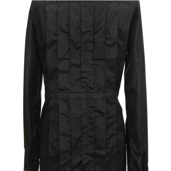 Chanel Black Silk Taffeta Coat Dress Cashmere Trim Button Down Sz 40 08A 2008 - Picture 5 of 9